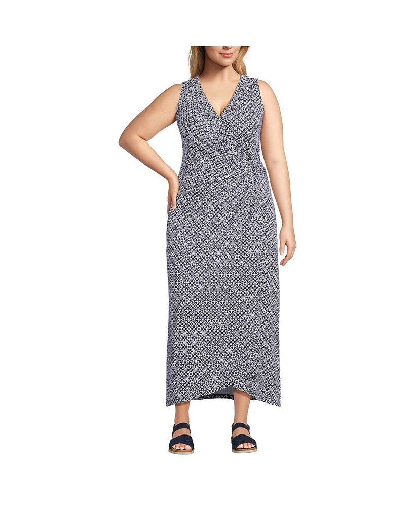 Lands' End Plus Sleeveless Tulip Hem Maxi Dress