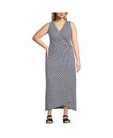 Lands' End Plus Sleeveless Tulip Hem Maxi Dress