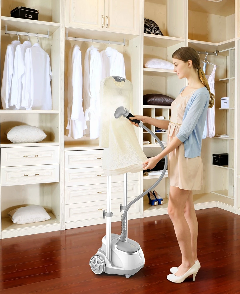 Salav Professional Garment Steamer with Foot Pedal Power Control Silver