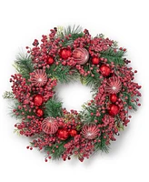 Holiday Lane Christmas Cheer Red Berries Wreath, Created for Macy's