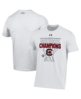 Under Armour Men's White South Carolina Gamecocks 2024 Ncaa Women's Basketball National Champions Locker Room T-Shirt