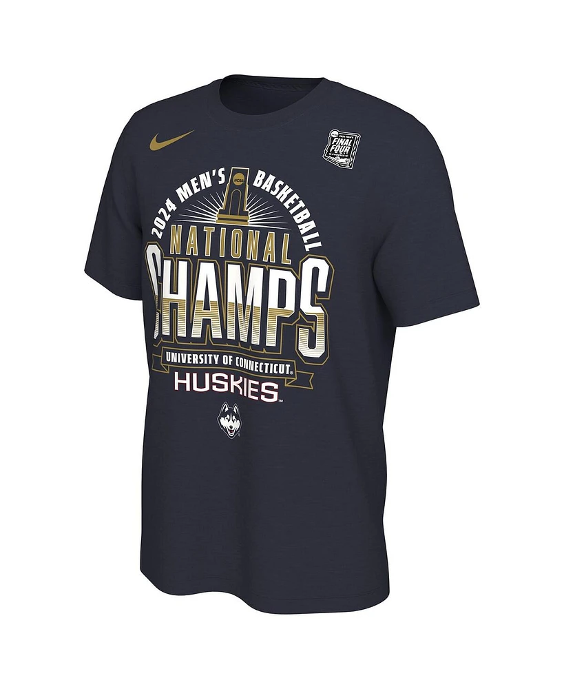 Nike Men's Navy Uconn Huskies 2024 Ncaa Basketball National Champions Locker Room T-Shirt