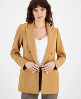 Bar Iii Women's Peak-Lapel Open-Front Long-Sleeve Blazer, Created for Macy's