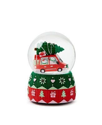 Holiday Lane Christmas Cheer White Green And Red Festive Water Globe, Created for Macy's