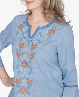 Alfred Dunner Scottsdale Women's Center Embroidered Top