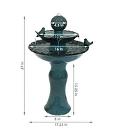 Sunnydaze Decor Resting Birds Ceramic Outdoor 2-Tier Water Fountain