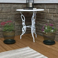 Ceramic Outdoor Flower Pot Saucers Set of 2 - Uv- and Frost-Resistant - Forest Lake Green Glazed Finish - 7-Inch