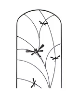 Sunnydaze Decor 55 in Steel Dragonfly Delight Garden Plant Trellis - Set of 2