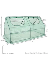 Sunnydaze Decor Steel Pvc Cover Mini Cloche Greenhouse with Zipper - Green