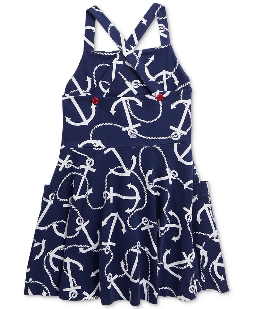 Polo Ralph Lauren Toddler & Little Girls Anchor-Print Cotton Jersey Dress