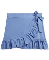 Polo Ralph Lauren Big Girls Ruffled Stretch Mesh Faux-Wrap Skort