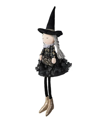 Glitzhome 29"H Halloween Fabric Dressed Witch Sitter