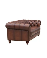 Alton Bay 91" Top Grain Leather Sofa Couch