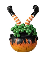 Glitzhome 8.75''H Halloween Polyresin Witches With Cauldron Table Decor