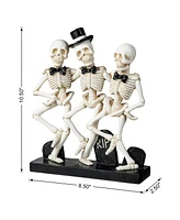 Glitzhome 10.50''H Halloween Polyresin Dancing Skeleton Table Decor