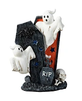 Glitzhome 9.75''H Halloween Polyresin Ghost Gravestone Table Decor