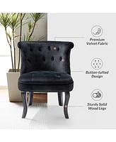 Modern Velvet Armless small Accent Chairs For Space Saving