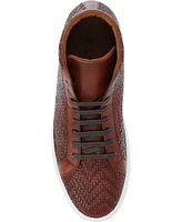 Taft Men's Handcrafted Woven Leather High Top Lace Up Sneaker