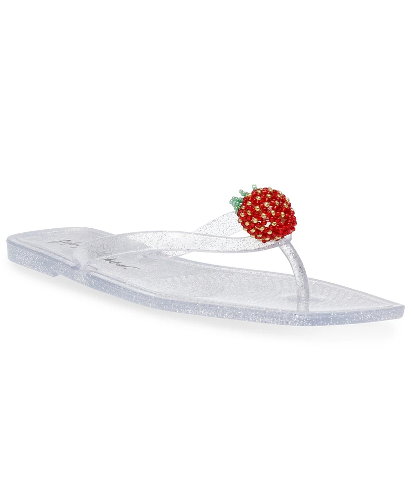 Betsey Johnson Women's Berry Novelty Jelly Flip Flop Sandals