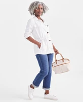 Style & Co Petite Linen-Blend Field Jacket, Created for Macy's