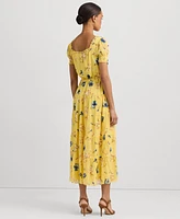 Lauren Ralph Lauren Women's Floral Georgette Puff-Sleeve Midi Dress