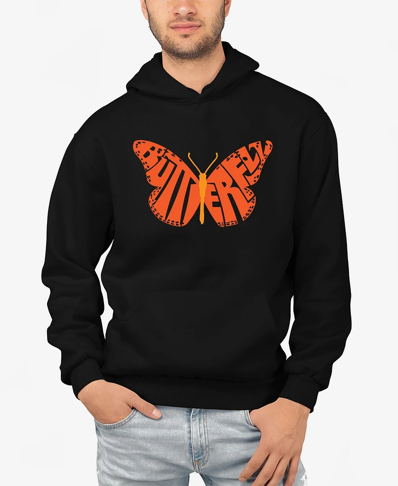 La Pop Art Butterfly - Men's Word Hooded Sweatshirt