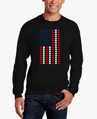 La Pop Art Heart Flag - Men's Word Crewneck Sweatshirt