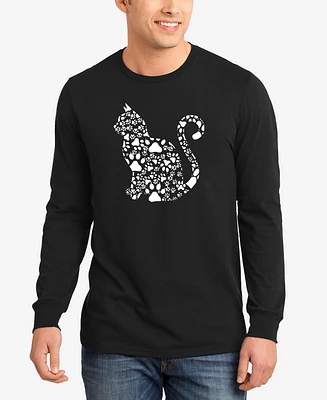 La Pop Art Cat Claws - Men's Word Long Sleeve T-Shirt
