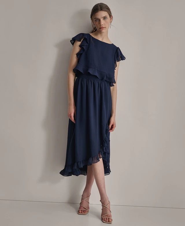princess polly baby blue dress Dolman Maxi Dress with Tulip Hem-METAL-M