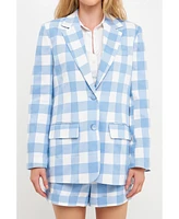 English Factory Women's Gingham Blazer