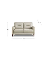 Mavis 57" Top Grain Leather Loveseat