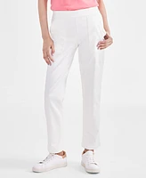 Style & Co Petite Mid-Rise Pull-On Straight-Leg Jeans, Created for Macy's