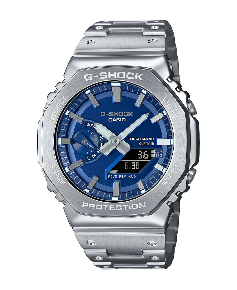 G-Shock Mens Analog Digital Silver Tone Stainless Steel Watch, 49.8mm, GMB2100AD-2A