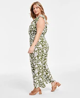 Vince Camuto Plus Size Smocked-Waist Wide-Leg Pants