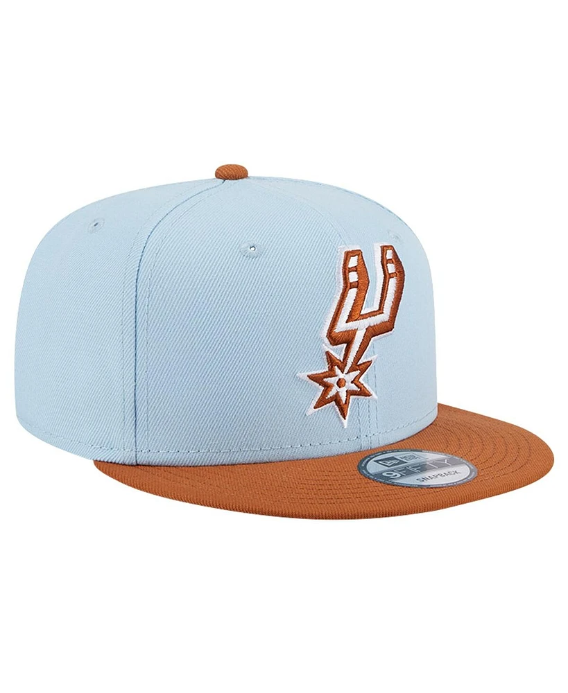 New Era Men's Light Blue/Brown San Antonio Spurs 2-Tone Color Pack 9fifty Snapback Hat