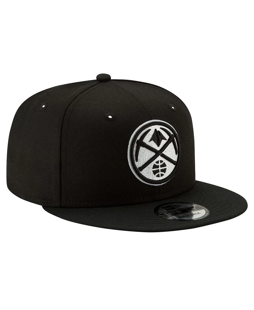 New Era Men's Denver Nuggets Black White 9fifty Snapback Hat