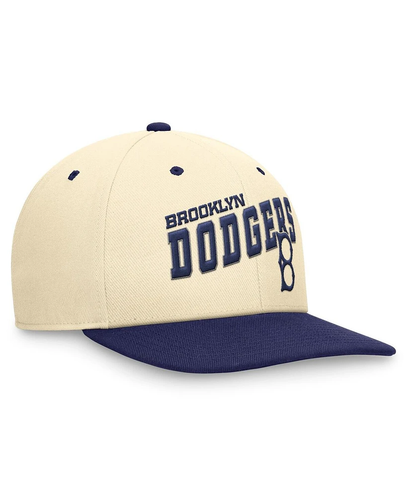 Nike Men's Cream/Royal Brooklyn Dodgers Rewind Cooperstown Collection Performance Snapback Hat