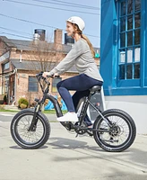 GoPowerBike GoCruiser Electric Bike | Adult Folding Bike, 20 inch Fat Tire | 50+ Mile Range w/ 5 Pedal-Assist Levels | 20mph Top Speed | 750W Motor