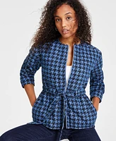 Anne Klein Women's Quilted Herringbone Tie-Waist Jacket