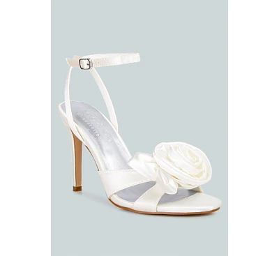 Rag & Co Chaumet Red Rose Bow Embellished Sandals