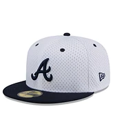 New Era Men's White Atlanta Braves Throwback Mesh 59Fifty Fitted Hat