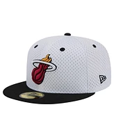 New Era Men's White/Black Miami Heat Throwback 2Tone 59Fifty Fitted Hat