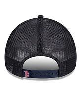 New Era Women's White/Navy Boston Red Sox Throwback Team Foam Front A-Frame Trucker 9Forty Adjustable Hat