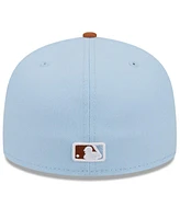 New Era Men's Light Blue/Brown Los Angeles Angels Spring Color Basic Two-Tone 59Fifty Fitted Hat