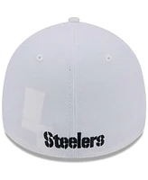 New Era Men's White Pittsburgh Steelers Main 39Thirty Flex Hat