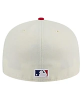New Era Men's Cream Philadelphia Phillies Evergreen Chrome 59Fifty Fitted Hat