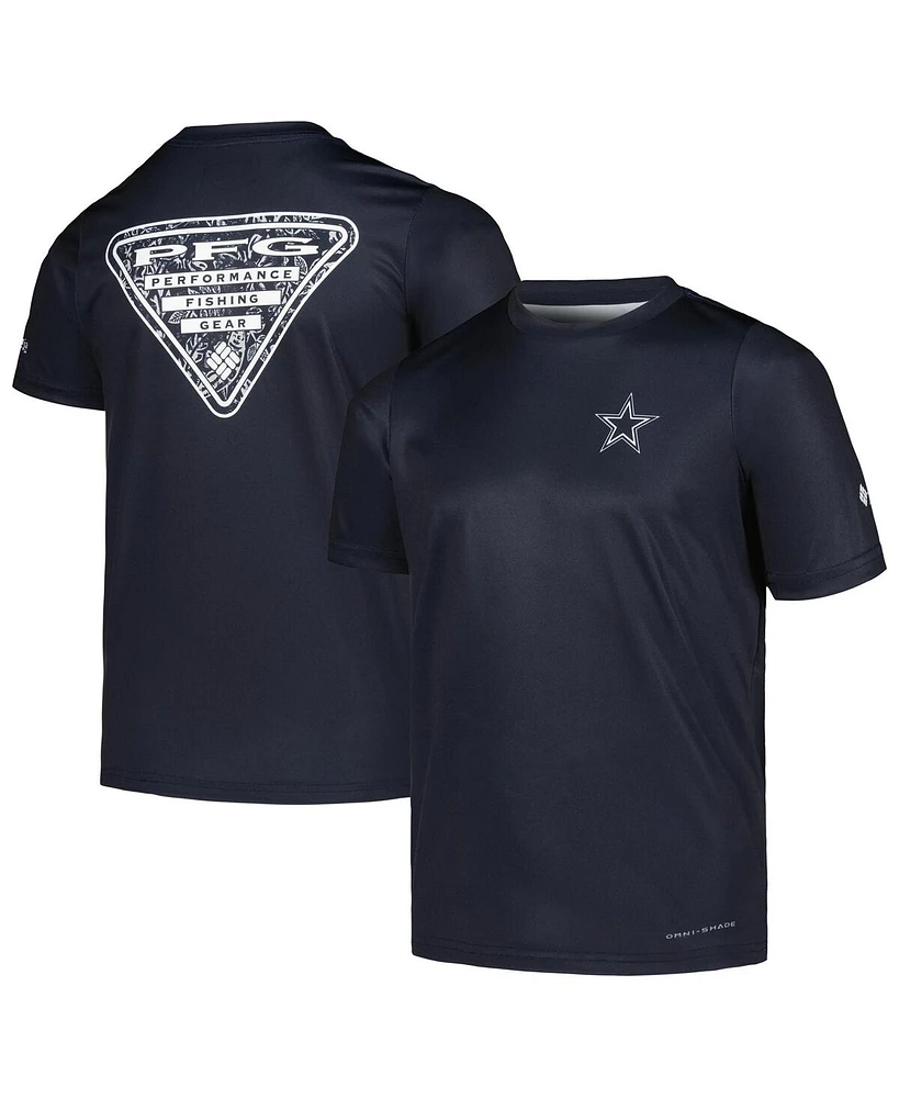 Columbia Youth Navy Dallas Cowboys Terminal Tackle Omni-Shade T-Shirt