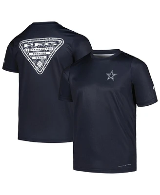 Columbia Youth Navy Dallas Cowboys Terminal Tackle Omni-Shade T-Shirt