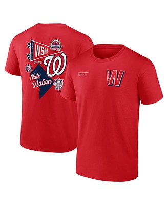 Fanatics Branded Men's Red Washington Nationals Split Zone T-Shirt