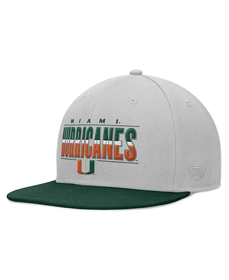 Top of the world Men's Gray Miami Hurricanes Hudson Snapback Hat